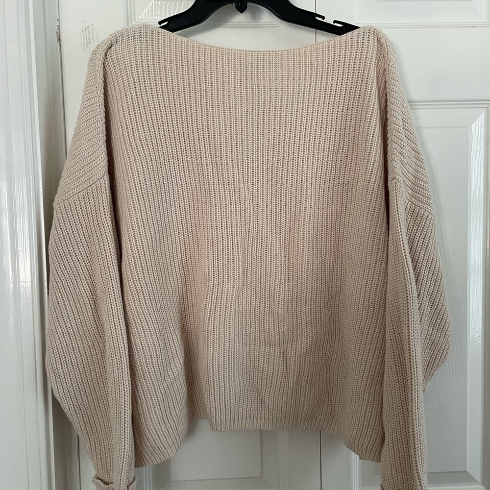 French Connection cream boat neck sweater